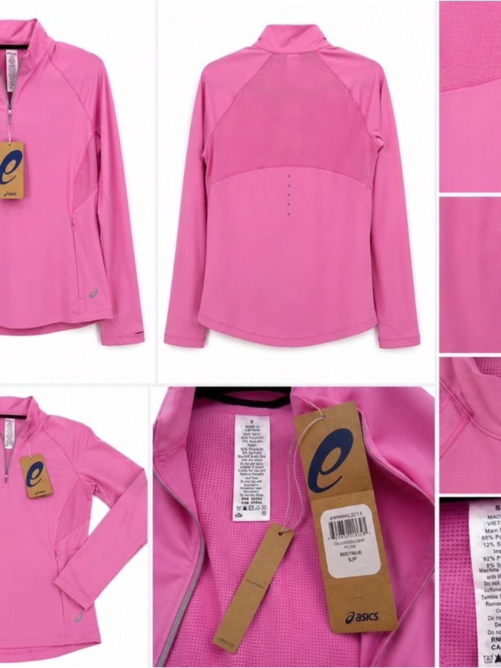ASICS Pink Half-Zip Long-Sleeve Athletic Pullover